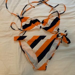 Victoria Secret Navy, Orange, White- Bikini